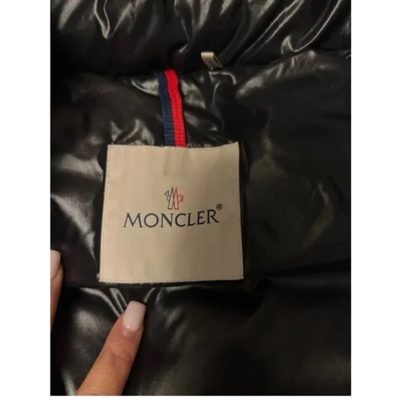 Moncler Black Puffer Jacket with Comic Detail